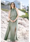 Flora Green Linen Dress