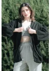 Gaia Black Linen Kimono