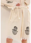 Hamsa Wooden Stamp Bathrobe