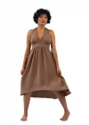 Hera Brown Muslin Dress