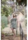 Hera Green Linen Dress