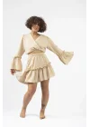 Atelier Chaputs 100% Cotton Muslin Ilayda Beige Blouse One-Size