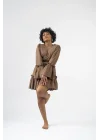 Atelier Chaputs 100% Cotton Muslin Ilayda Coffee Blouse One-Size