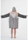 Lady Black Hooded Bathrobe