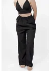 Lyra Black Linen Trouser