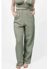 Lyra Green Linen Trouser