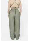 Lyra Green Linen Trouser