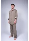 Atelier Chaputs Linen Khaki Button-Up Shirt