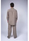 Atelier Chaputs Linen Khaki Button-Up Shirt