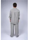 Atelier Chaputs Linen Green Lace-Up Shirt