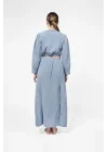 Atelier Chaputs 100% Cotton Muslin Meadow Blue Blouse One-Size