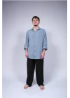 Ateiler Chaputs 100% Cotton Muslin Indigo Blue Shirt One-Size