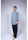 Ateiler Chaputs 100% Cotton Muslin Indigo Blue Shirt One-Size