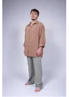 Atelier Chaputs 100% Cotton Muslin Organic Coffee Shirt One-Size
