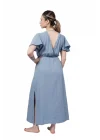 Atelier Chaputs 100% Cotton Muslin Niva Blue Dress One-Size