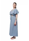 Atelier Chaputs 100% Cotton Muslin Niva Blue Dress One-Size