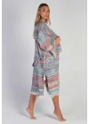 Pica Manto Bathrobe لون أزرق وأحمر