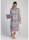 Pica Manto Bathrobe لون أزرق وأحمر