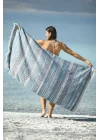 Pica Navy Blue & Grey Peshtemal