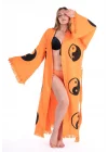 Sarasvati Orange Wooden Printed Bathrobe