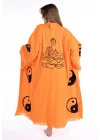 Sarasvati Orange Wooden Printed Bathrobe