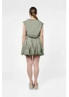Atelier Chaputs Linen Seliz Green Skirt One-Size