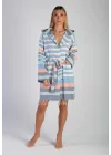 Trivia Navy Blue Bathrobe