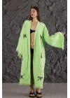 Tiger Wooden Printed Green Bathrobe
