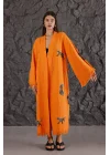 Tiger Wooden Printed Orange Bathrobe