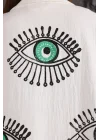 Green Eye Wooden Printed Bathrobe