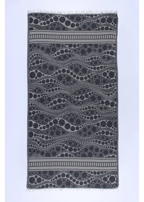 Dalga Foam Black Peshtemal