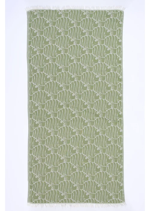 D. Fish Khaki Green Peshtemal