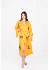 Tiger Wooden Printed Yellow Kaftan
