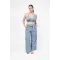 Slit-leg Blue Trouser