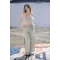 Slit-leg Green Trouser