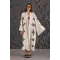Eye Motif Wooden Printed Cream Bathrobe