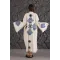 Eye Blue Motif Wooden Printed Cream Bathrobe