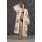 Orange Eye Wooden Printed Cream Bathrobe