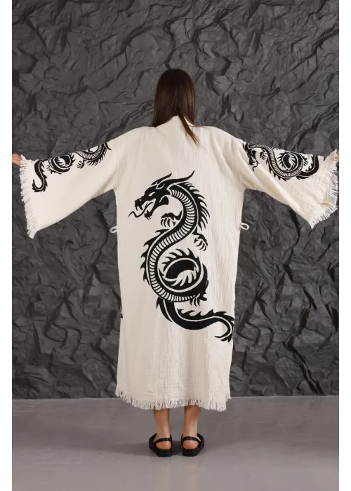 Dragon Wooden Printed Kaftan