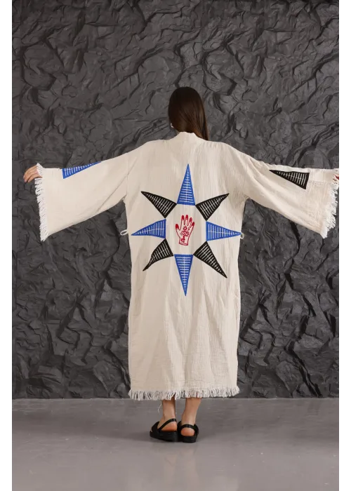 Ethnic Hand Wooden Printed Kaftan