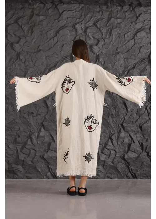 Lady Wooden Printed Kaftan