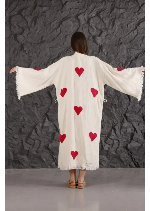 Small Heart Wooden Printed Kaftan