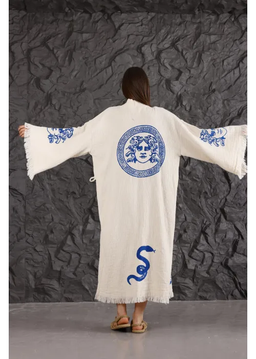 Medusa Wooden Printed Bathrobe