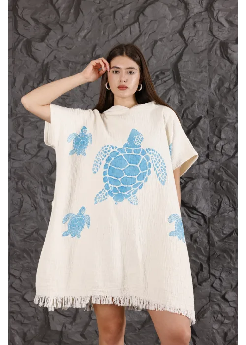 Turtle Wooden Printed Poncho