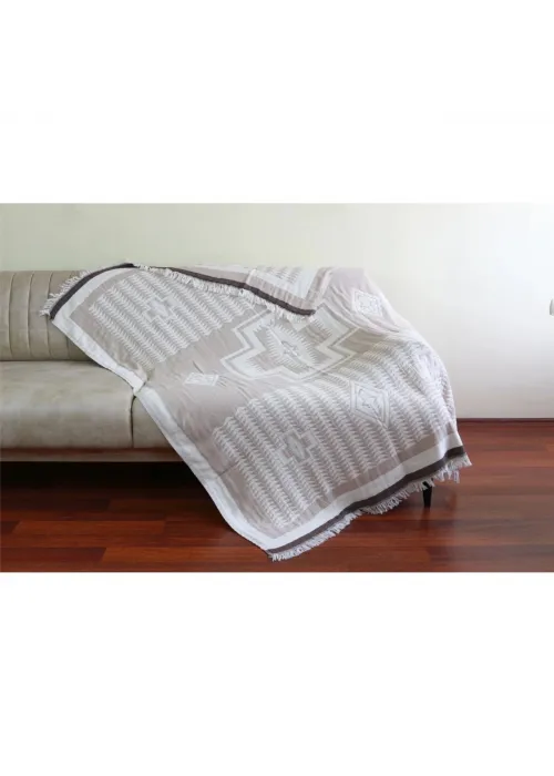 Geo Throw - Beige & Brown