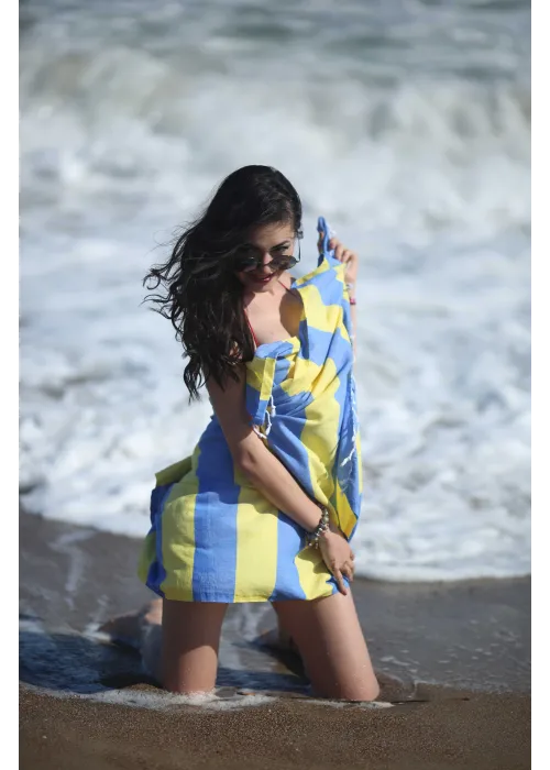 Clotho Blue & Yellow Peshtemal