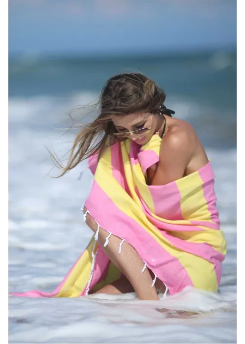 Clotho Pink & Yellow Peshtemal