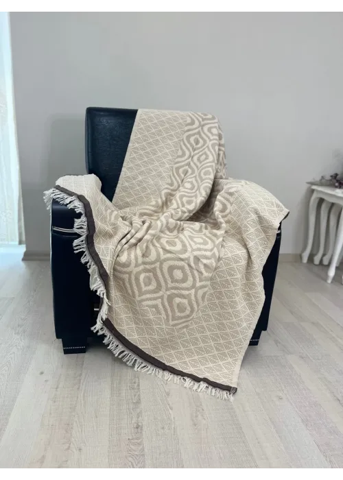 Drop Throw - Beige & Brown