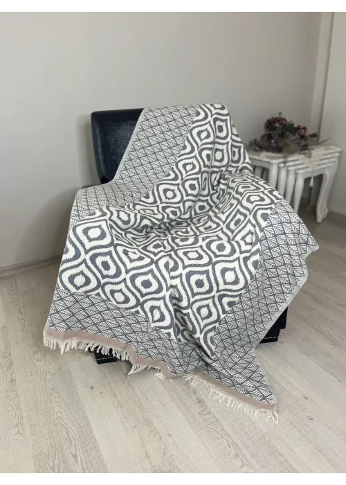 Drop Throw - Grey & Light Brown