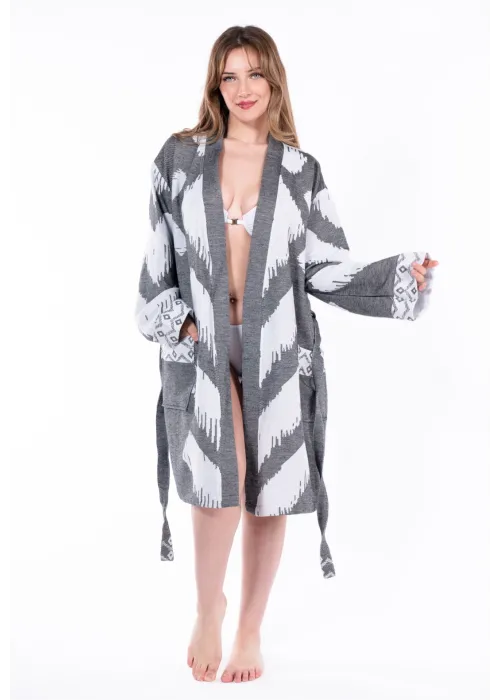 Edessa Bathrobe - V Short - Black